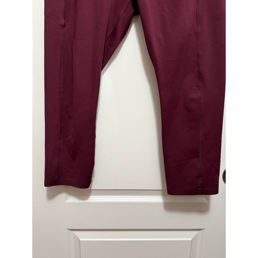 RBX Womens Large Burgundy High Waisted Capri Leggings Side Pockets Athleisure - Picture 16 of 16